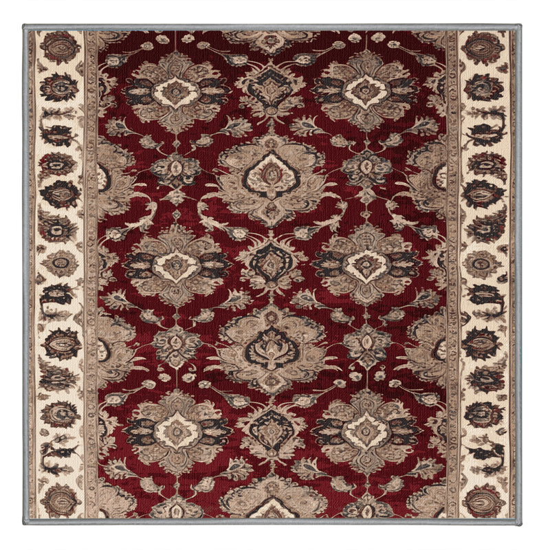 Tapis persan gris lavable à la machine, Carré 6 pi