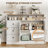 47" Farmhouse Sideboard Buffet Cabinet with Drawers & Built-In Power Hub, Rustic Coffee Bar Pantry Storage Cupboard for Living or Dining Room-1449927514