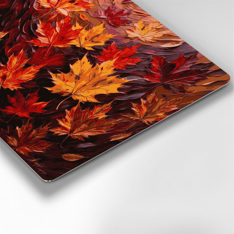 Botanical Maple Leaves Black Metal Wall Art, 144" H x 216" W x 0.05" D