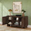 Meuble télé / buffet moderne 2 portes avec tablette centrale (59 x 16 x 30 po), noyer-1713719111-1713719160