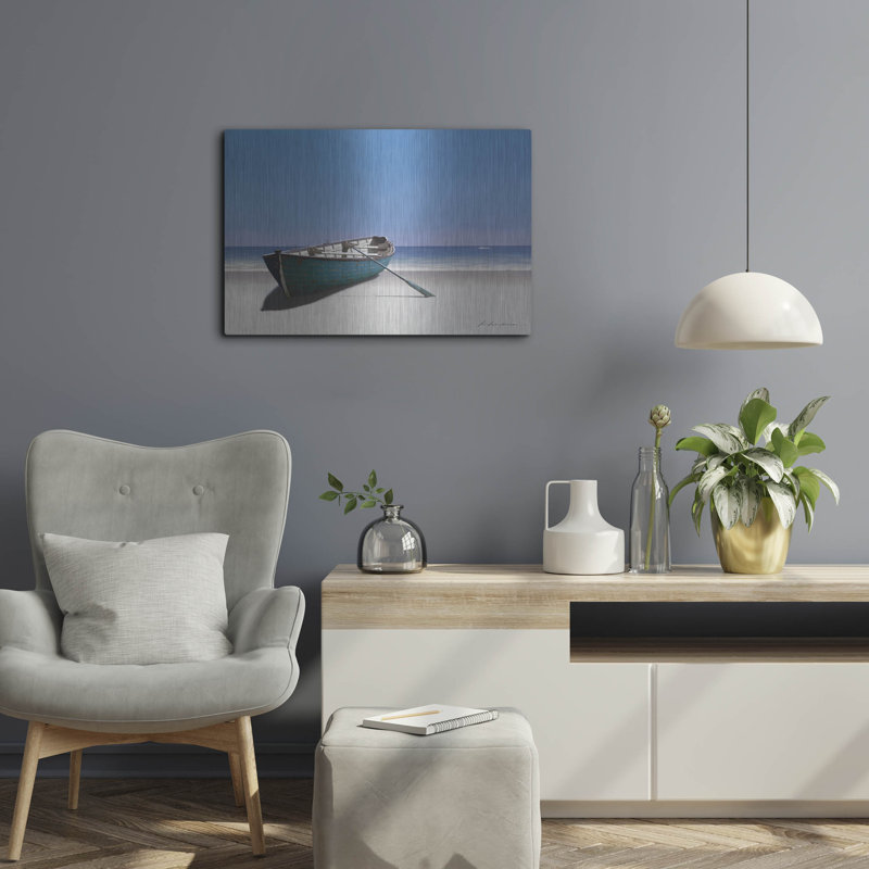 "Bateau bleu" par Zhen-Huan Lu, H 16 po x l 24 po
