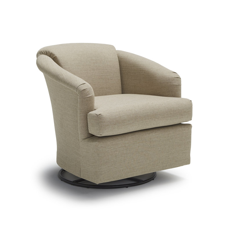 Fauteuil à bascule pivotant et rembourré Cass, Cendre-22463