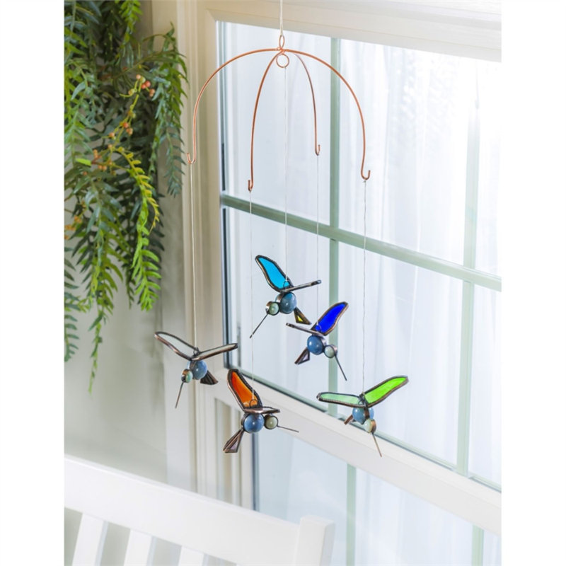 Art de jardin colibri en vitrail