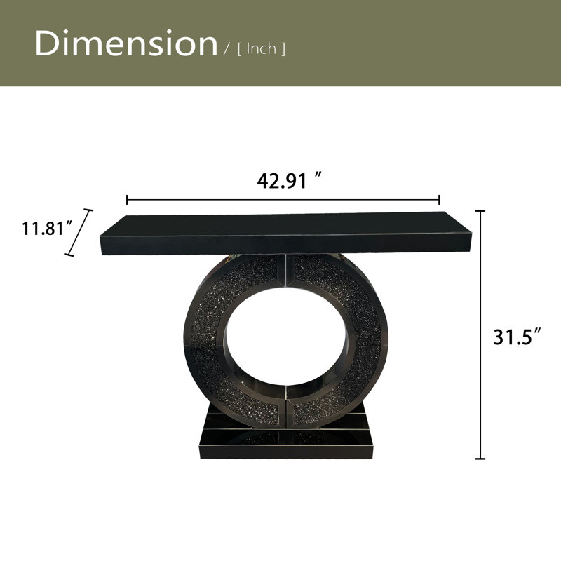 Console en O avec miroir, Noir