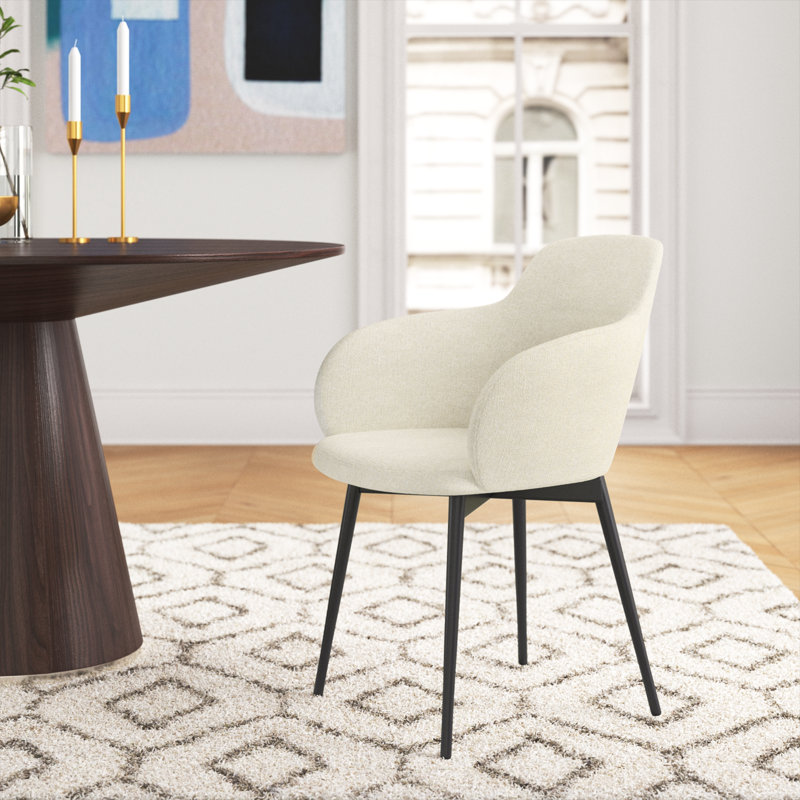 Shofner 19'' H Upholstered Armchair, Cream 