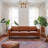 Denzerville Mid-Century Modern Genuine Leather Couch