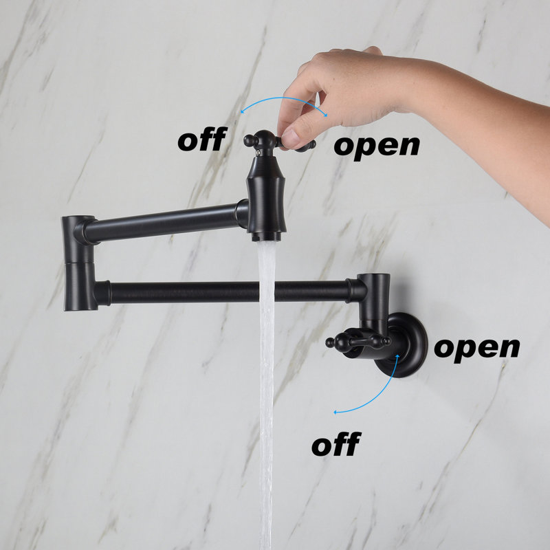 Pot Filler Faucet Wall Mount, Matte Black