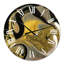 Or et noir marbré texture ondulée I - horloge murale moderne-73097375