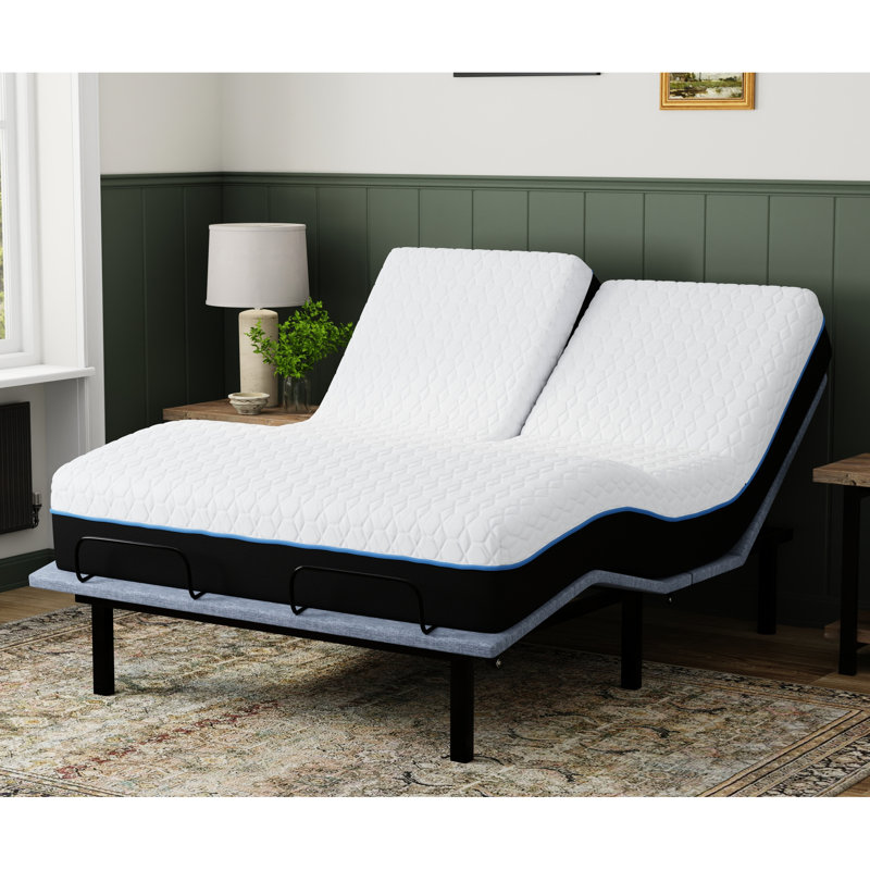Très grand matelas à plateau divisé avec gel de cuivre ventilé et mousse à mémoire de forme de 2 po pour infusion
