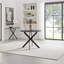 Hadlow Veneer & Metal Round Dining Table With Eubanks Fabric Chairs - Modern Statement Design-896804949-896804948