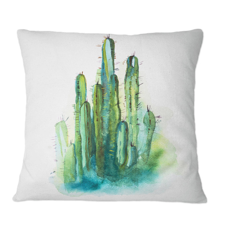 Coussin Green High Spiky - imprimé traditionnel, 18 po x 18 po