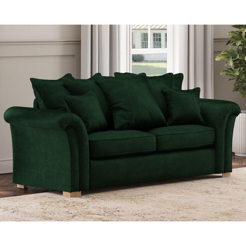 Castleacre Three Seater, Scatter Back, Forest Green