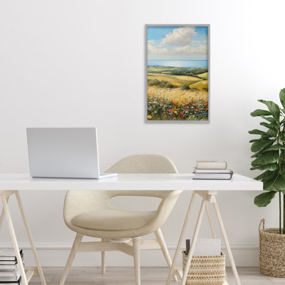 In the Distance Hills, giclée encadrée, design par Petal Prints Design