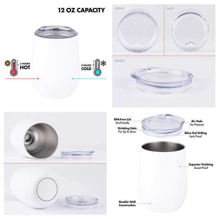 Spill Proof Tumbler Lid with Angled Stainless Steel