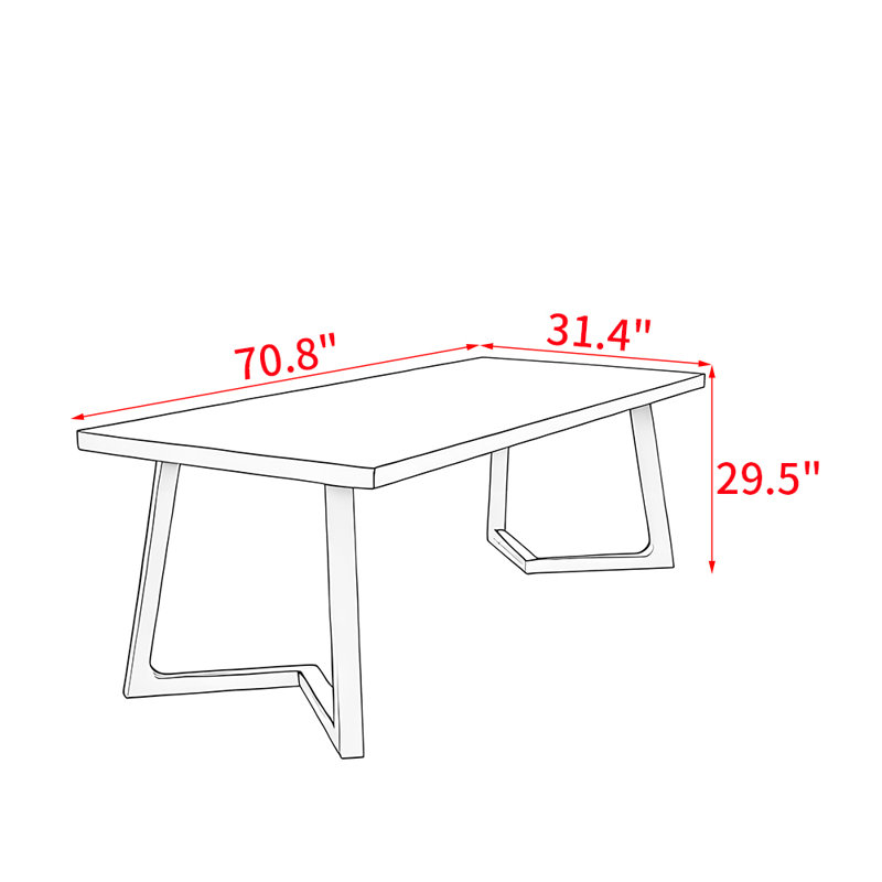 Bendte, H 29,5 po x L 70,8 po x l 31,4 po