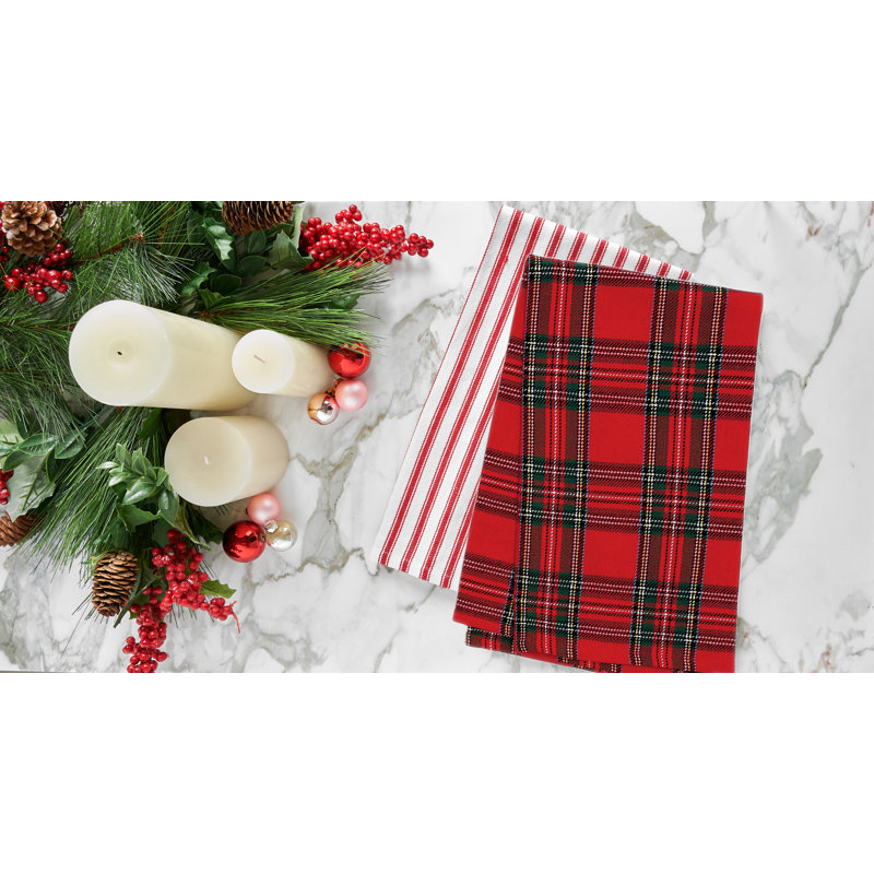 27" x 18" Arlington Plaid Lodge Cabin Everyday Holiday Christmas Woven Cotton Dish Kitchen Towel Decor Decoration