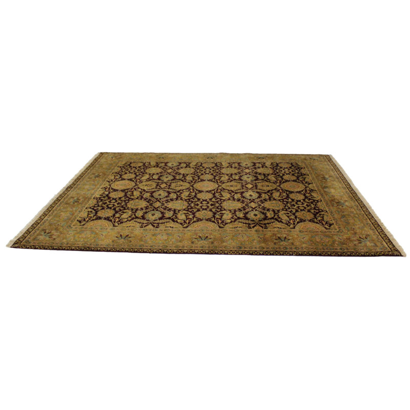 Tapis de style transitionnel fabriqué à la main Isabelline - 8 pi x 10 pi 3 po