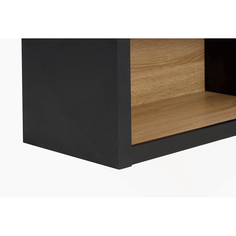 Bibliothèque arquée noire à 4 niveaux avec bibliothèque de 43 po de hauteur et tablettes de rangement