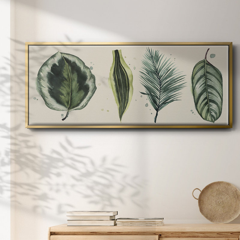 Palm Line- Framed Canvas, 8" H x 20" W
