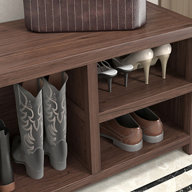 Banc de rangement pour chaussures en bois massif 5 paires
