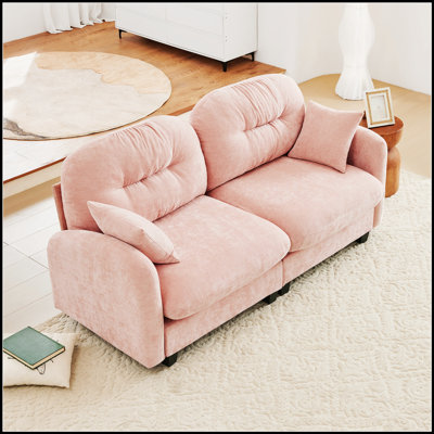 Canapé modulaire en tissu de chenille avec causeuse, dossier capitonné, conception ergonomique, mousse haute densité, installation facile, accoudoirs élégants, base en bois de haute qualité, convient aux salons