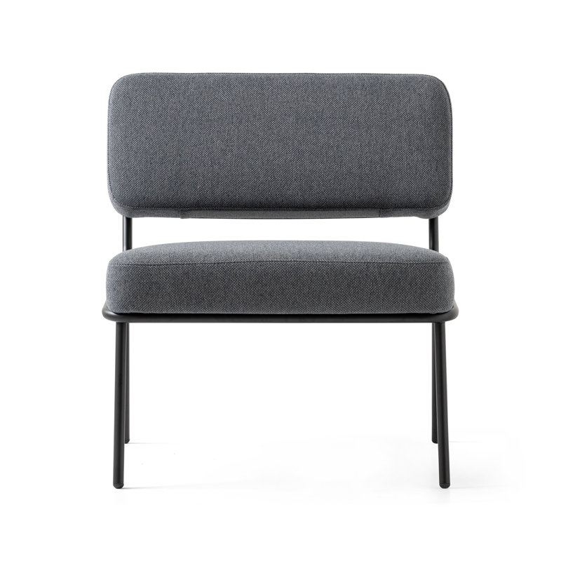 Sixty Upholstered Lounge Chair with Metal Frame, Black, Matte Black