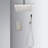 Ceiling Mounted Shower With 16" Head & Handheld - Brushed Nickel, Brass Made System-126353142