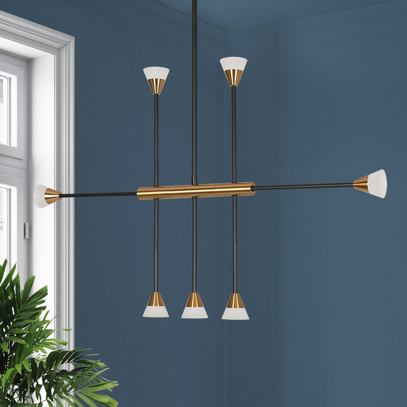Neydi 7 - Light 32.5'' Sputnik Unique Modern Linear LED Chandelier
