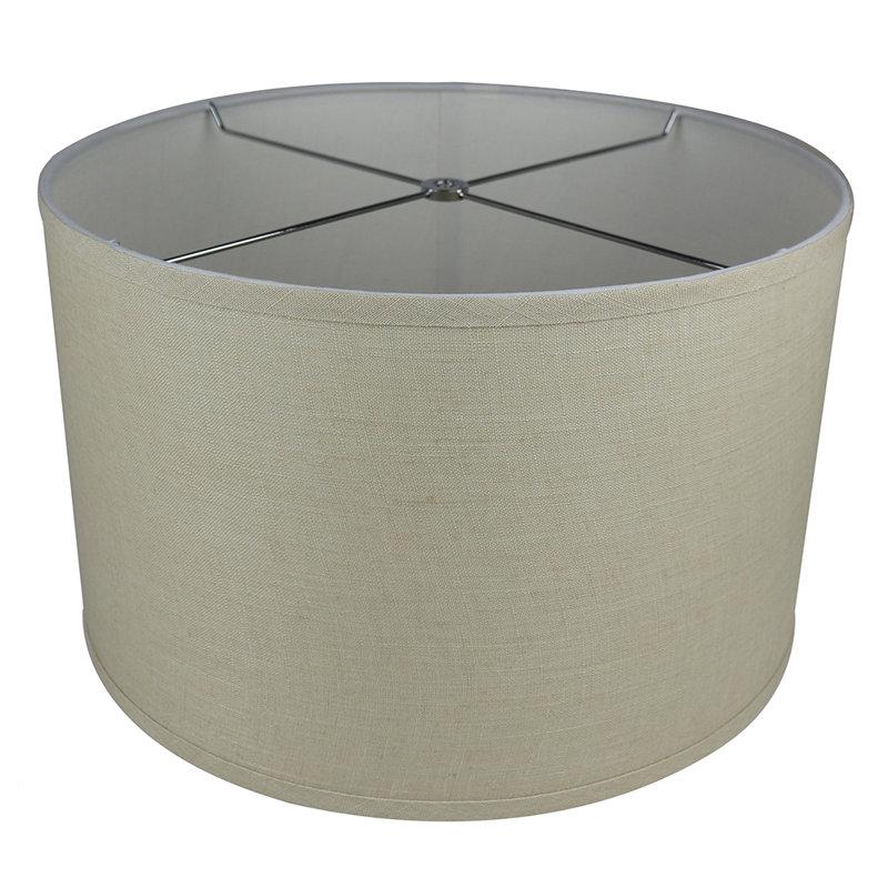 Abat-jour tambour en lin classique 16 po, Naturel