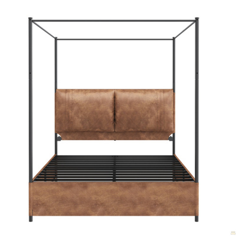 Upholstered Vegan Leather Bed