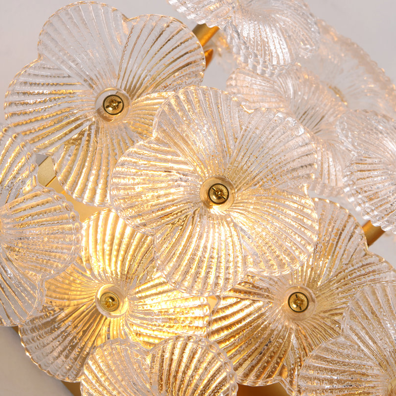 2-Light Glass Floral Wall Sconce