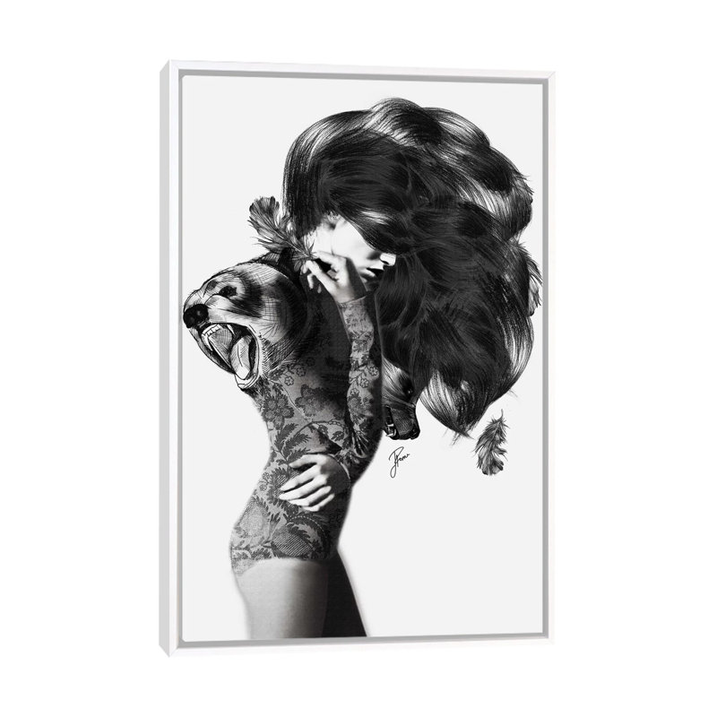 Bear #2 by Jenny Rome - Print on Canvas, White Framed, 66.04 cm H x 45.72 cm W