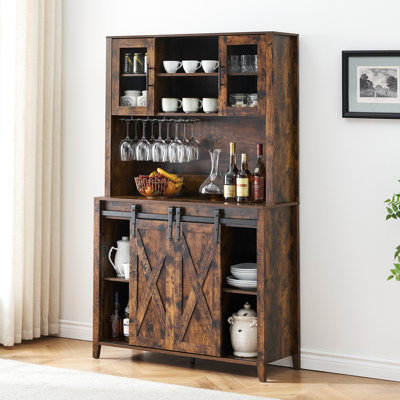(blanc) Buffet rustique 70 "avec tablettes de rangement