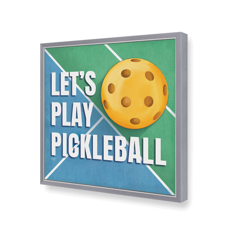 «Let's Play Pickleball» par Mollie B., reproduction d'art, 30 W x 30 H, Silver, Framed Print