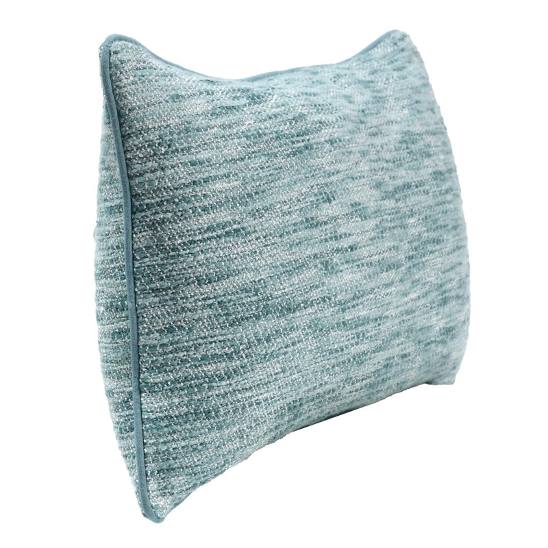 Chambray Blue Rectangular Cotton Blend Throw Pillow