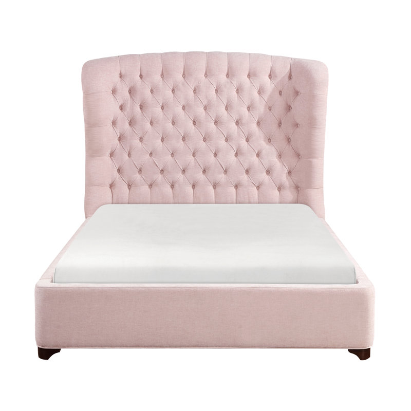 Lit double en placage de bois rose