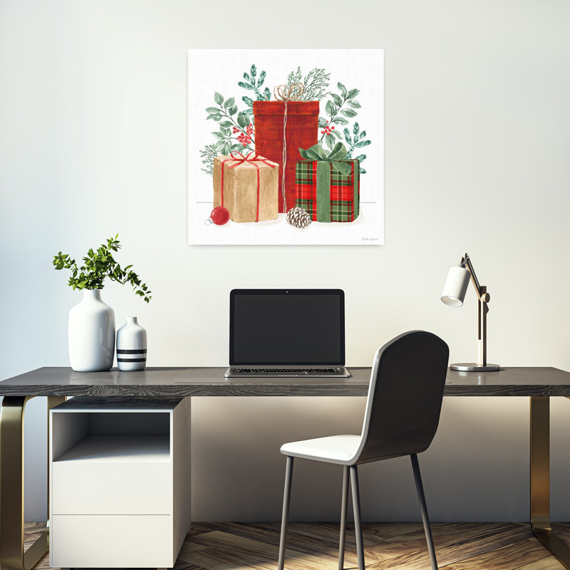 «Classic Christmas III», art abstrait traditionnel, H 18 po x l 18 po