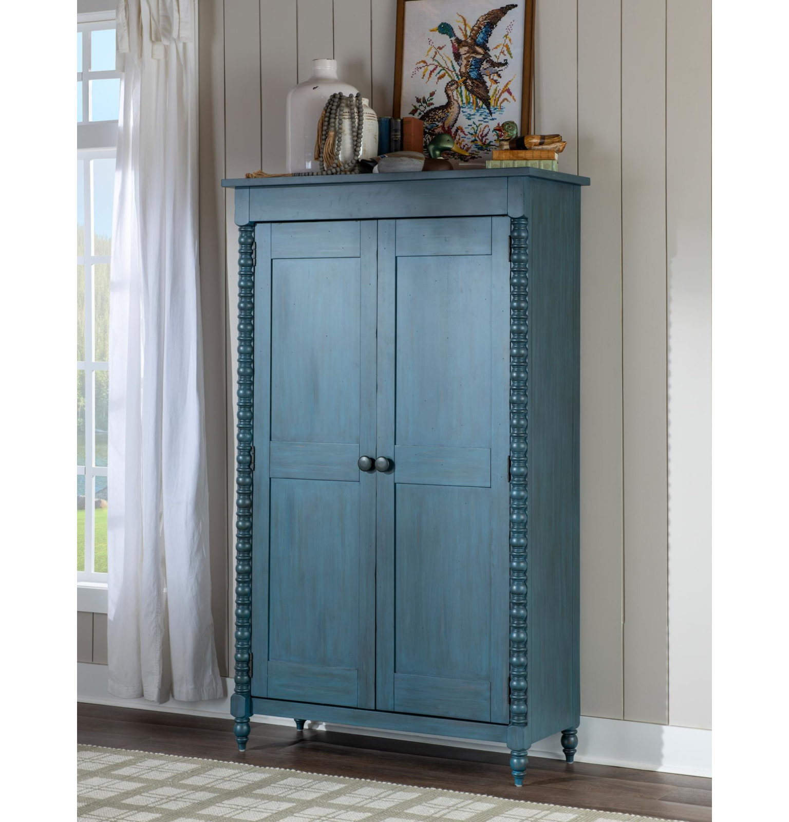 Lake House Jenny Lind 44" Wide Country MDF Armoire, Sea Glass