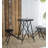 60.83x24x32.3" Black Stowable Side Table and Two Seats