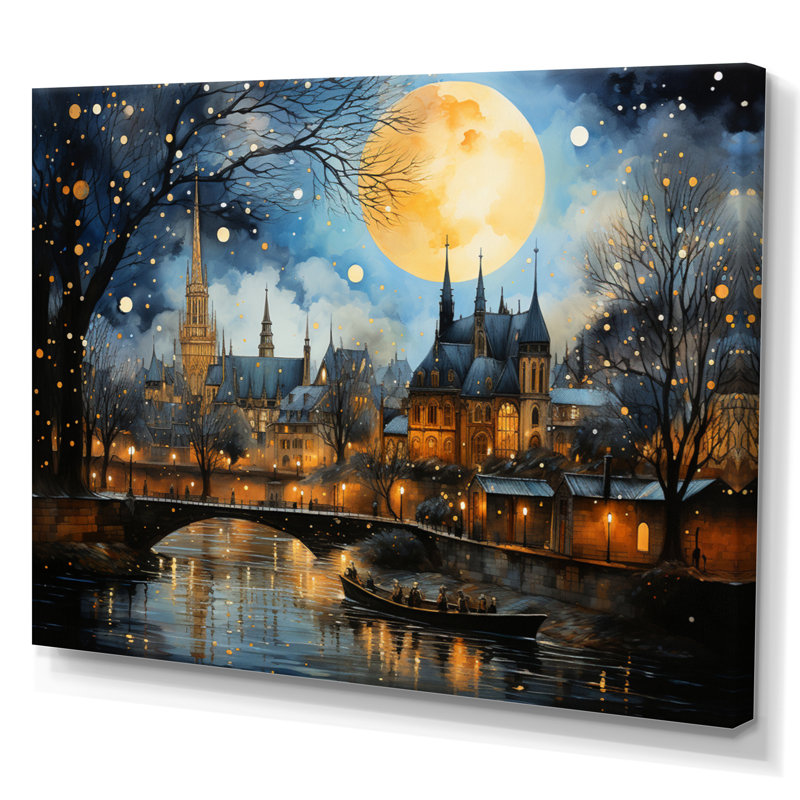Mariesha French Riverside à Lyon II - reproduction, H 24 po x l 32 po x P 1 po, Toile tendue