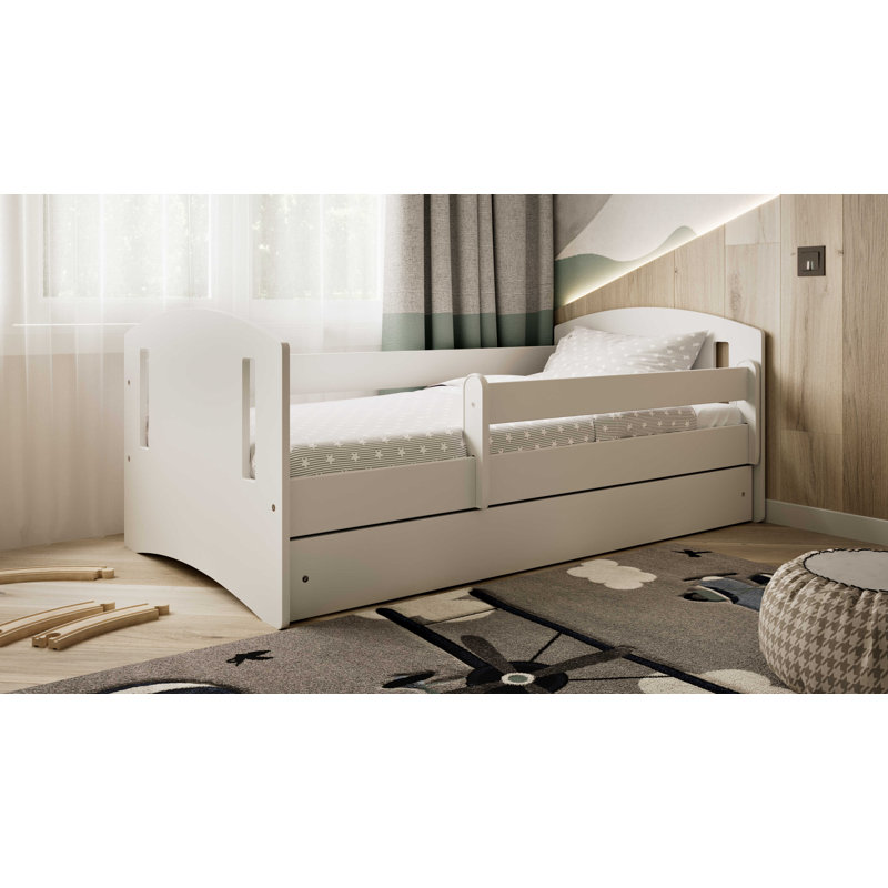 Hermes Drawer Convertible Bed and Mattress, White, European Toddler (80 x 180 cm)