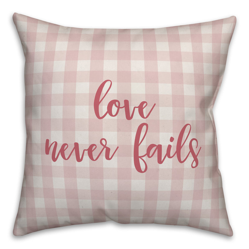  Coussin Love Love Fails, Rose, Housse de coussin