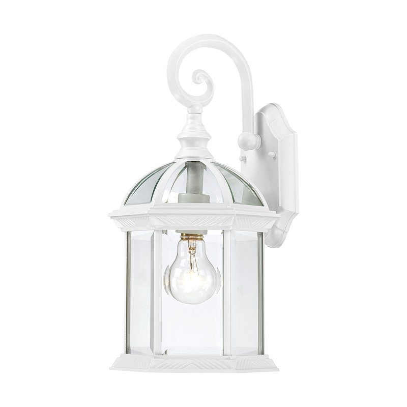 Charming Traditional White Lantern Wall Sconce, 19" Height