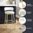 Metal And Upholstered Swivel Adjustable Height Stool, Champagne Gold With Ivory Fabric
