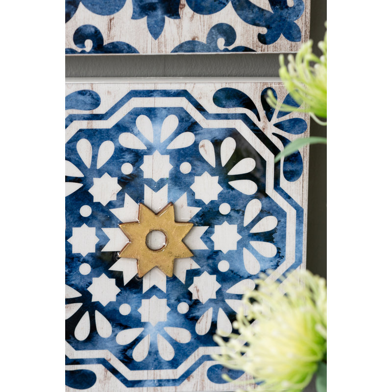 Boho Abstract Wall Decor on Solid Wood