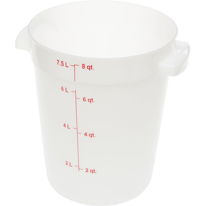Contenant alimentaire rond 8 pintes - blanc, Blanc