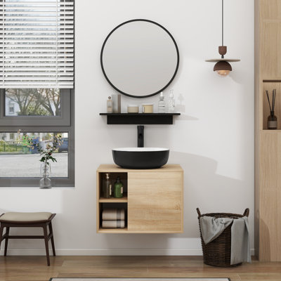 Bitha 24'' Single Bathroom Vanity with Resin Top with Mirror