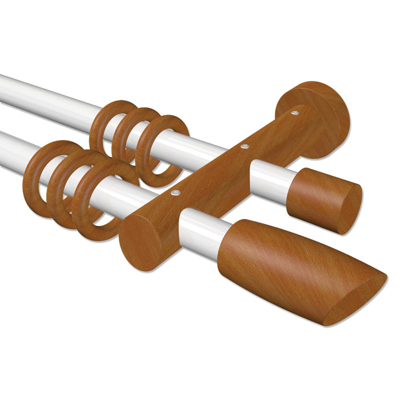 Monterey Adjustable 2cm Double Curtain Pole, 5cm H x 320cm W x 18cm D