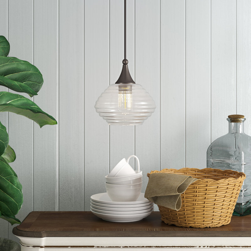Luminaire suspendu sphérique à 1 lumière Wahl, Bronze anglais
