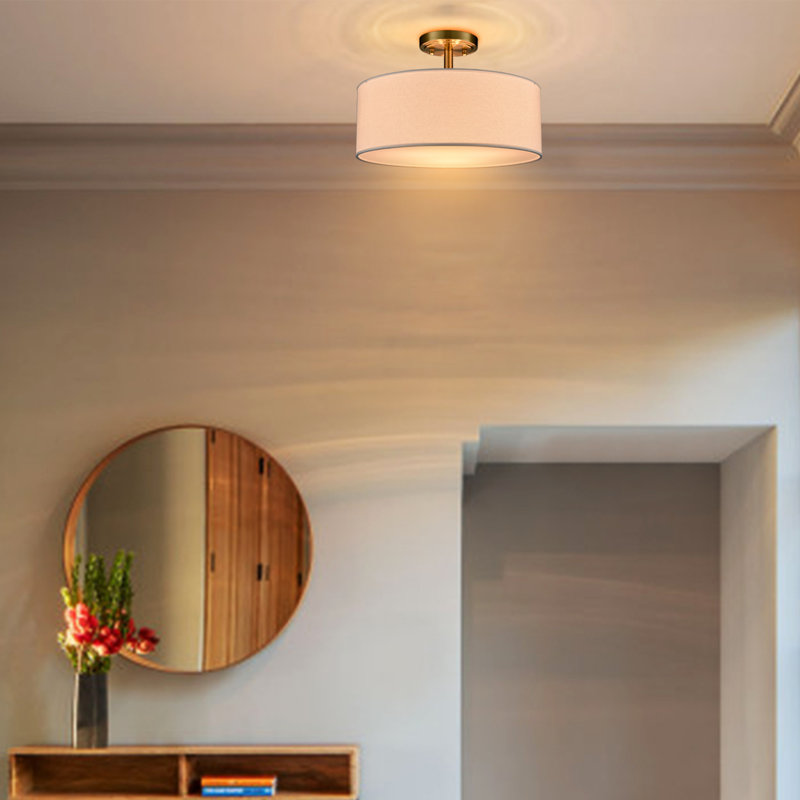 Plafonnier semi-encastré 3 lumières, Laiton